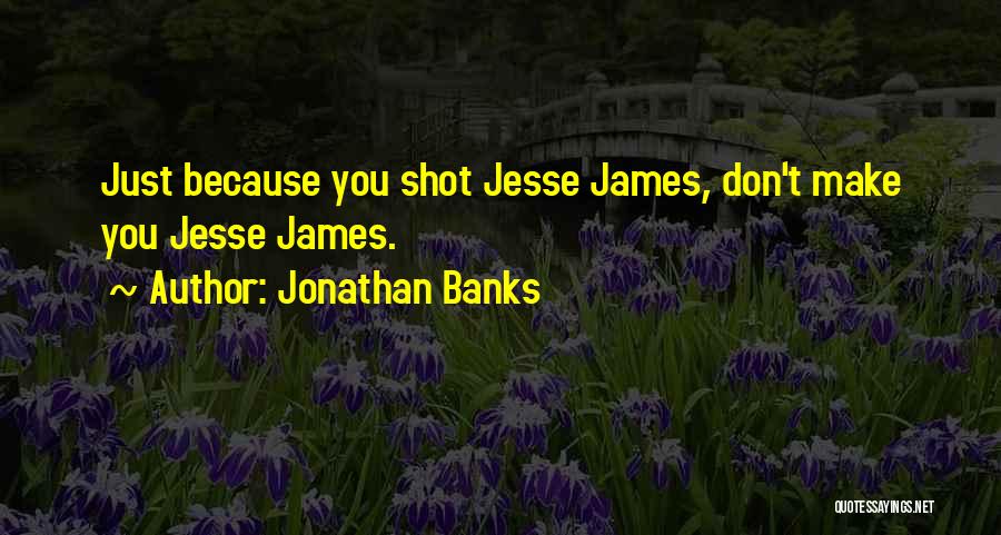 Jonathan Banks Quotes: Just Because You Shot Jesse James, Don't Make You Jesse James.