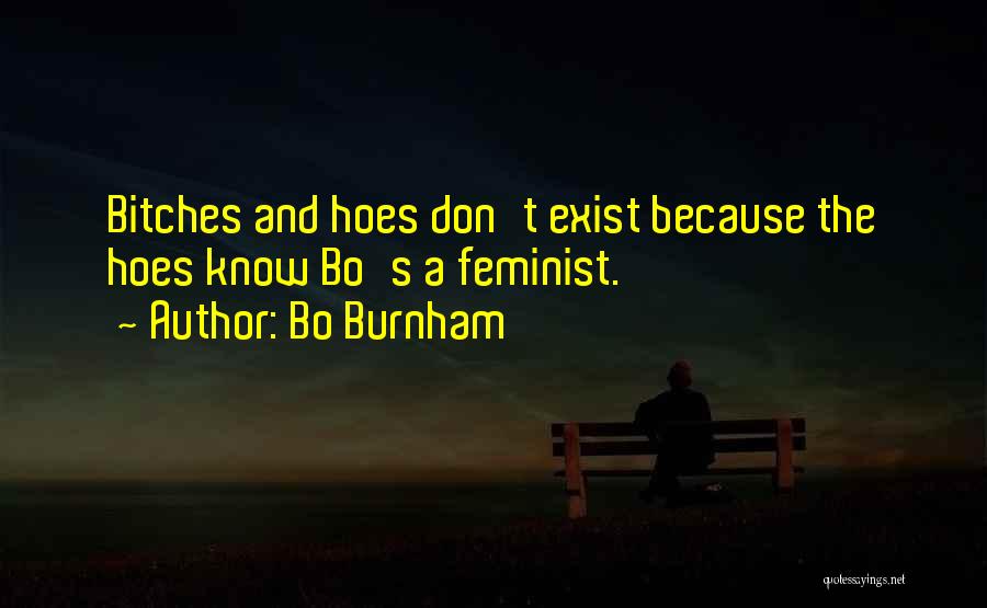 Bo Burnham Quotes: Bitches And Hoes Don't Exist Because The Hoes Know Bo's A Feminist.