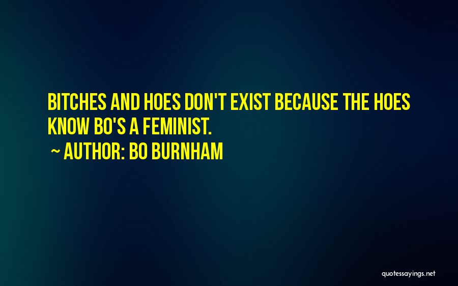 Bo Burnham Quotes: Bitches And Hoes Don't Exist Because The Hoes Know Bo's A Feminist.