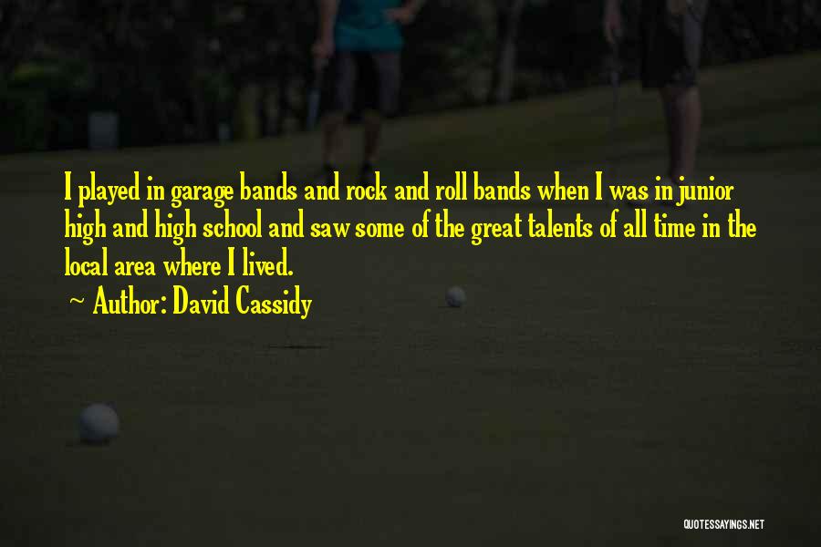 David Cassidy Quotes: I Played In Garage Bands And Rock And Roll Bands When I Was In Junior High And High School And