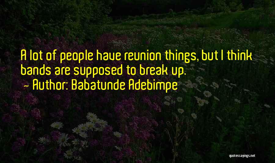 Babatunde Adebimpe Quotes: A Lot Of People Have Reunion Things, But I Think Bands Are Supposed To Break Up.