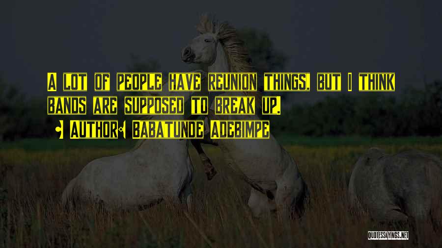 Babatunde Adebimpe Quotes: A Lot Of People Have Reunion Things, But I Think Bands Are Supposed To Break Up.