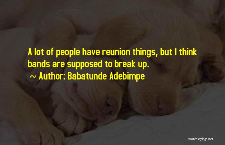 Babatunde Adebimpe Quotes: A Lot Of People Have Reunion Things, But I Think Bands Are Supposed To Break Up.