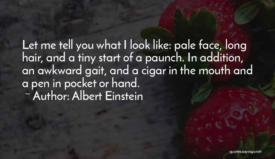 Albert Einstein Quotes: Let Me Tell You What I Look Like: Pale Face, Long Hair, And A Tiny Start Of A Paunch. In