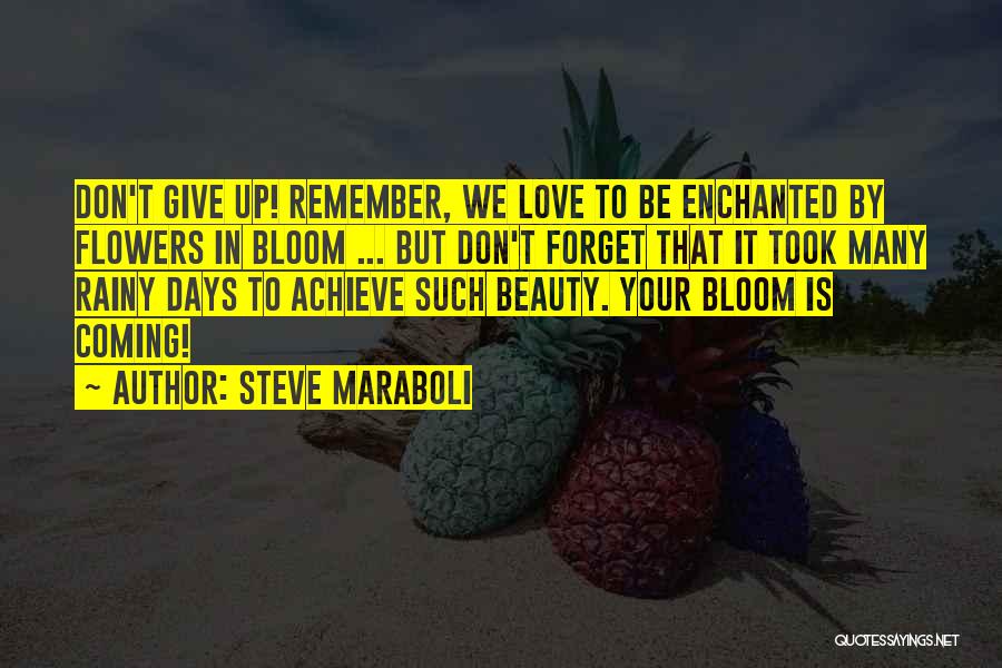 Steve Maraboli Quotes: Don't Give Up! Remember, We Love To Be Enchanted By Flowers In Bloom ... But Don't Forget That It Took