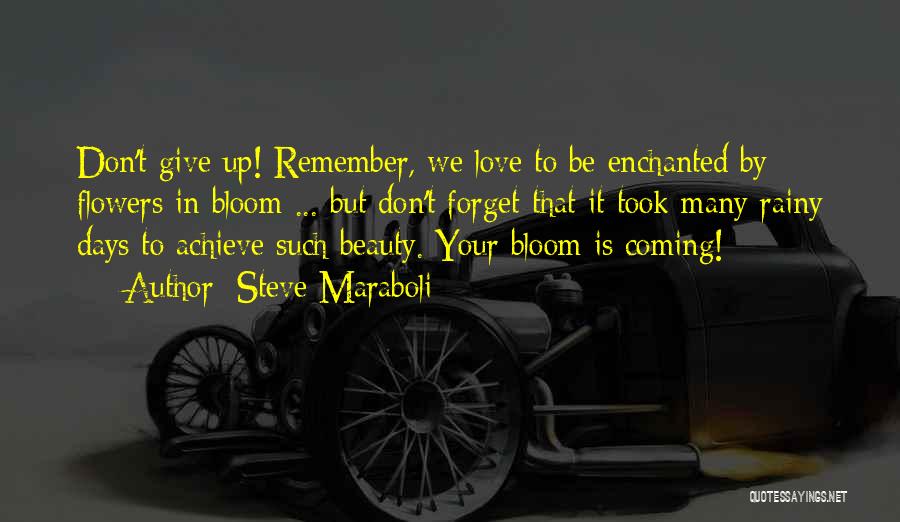 Steve Maraboli Quotes: Don't Give Up! Remember, We Love To Be Enchanted By Flowers In Bloom ... But Don't Forget That It Took