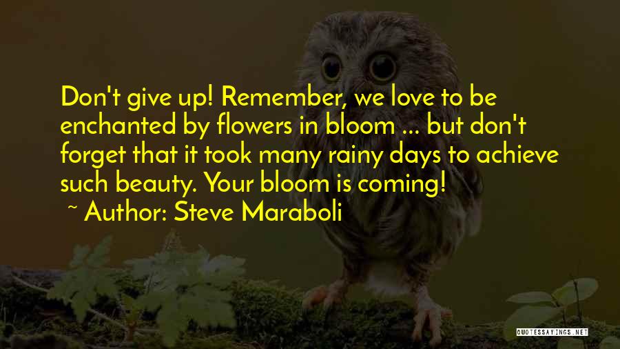 Steve Maraboli Quotes: Don't Give Up! Remember, We Love To Be Enchanted By Flowers In Bloom ... But Don't Forget That It Took