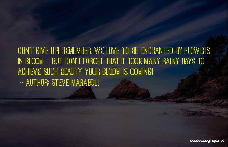 Steve Maraboli Quotes: Don't Give Up! Remember, We Love To Be Enchanted By Flowers In Bloom ... But Don't Forget That It Took