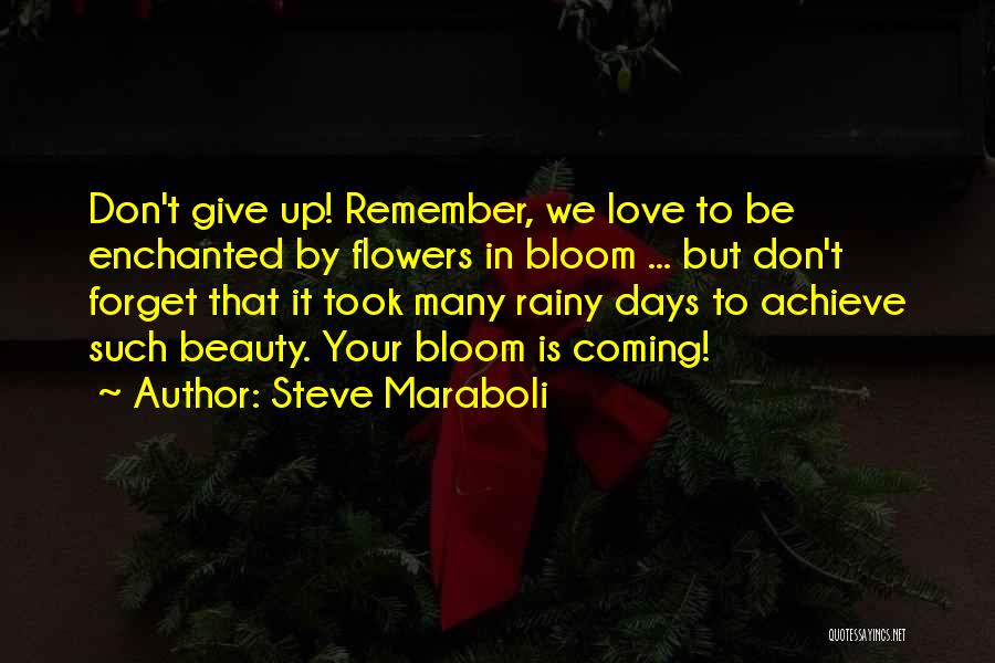 Steve Maraboli Quotes: Don't Give Up! Remember, We Love To Be Enchanted By Flowers In Bloom ... But Don't Forget That It Took