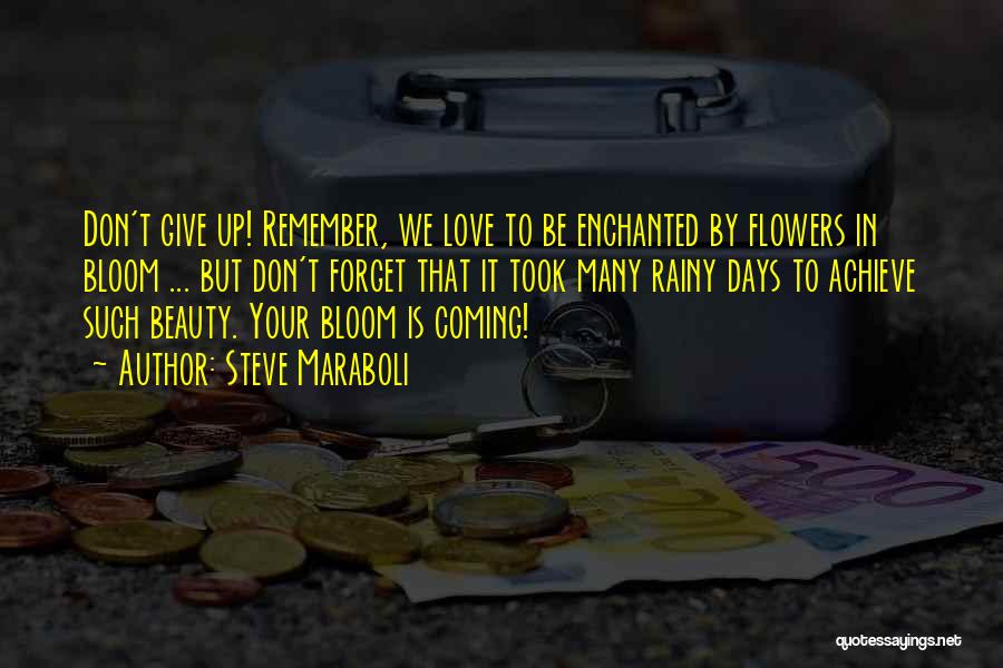 Steve Maraboli Quotes: Don't Give Up! Remember, We Love To Be Enchanted By Flowers In Bloom ... But Don't Forget That It Took