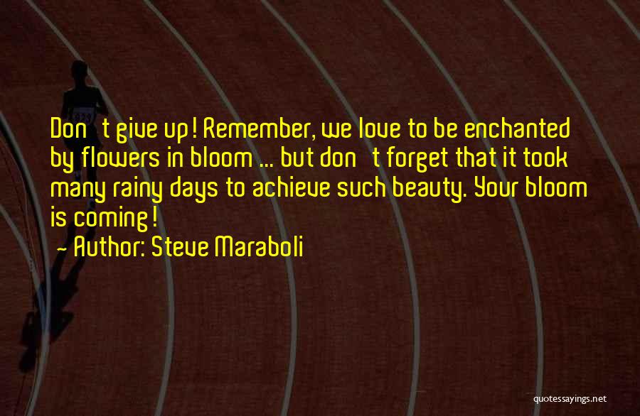 Steve Maraboli Quotes: Don't Give Up! Remember, We Love To Be Enchanted By Flowers In Bloom ... But Don't Forget That It Took