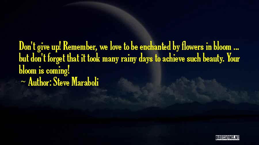 Steve Maraboli Quotes: Don't Give Up! Remember, We Love To Be Enchanted By Flowers In Bloom ... But Don't Forget That It Took