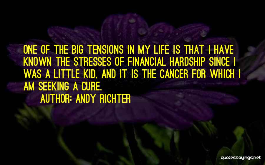Andy Richter Quotes: One Of The Big Tensions In My Life Is That I Have Known The Stresses Of Financial Hardship Since I