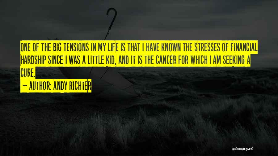 Andy Richter Quotes: One Of The Big Tensions In My Life Is That I Have Known The Stresses Of Financial Hardship Since I