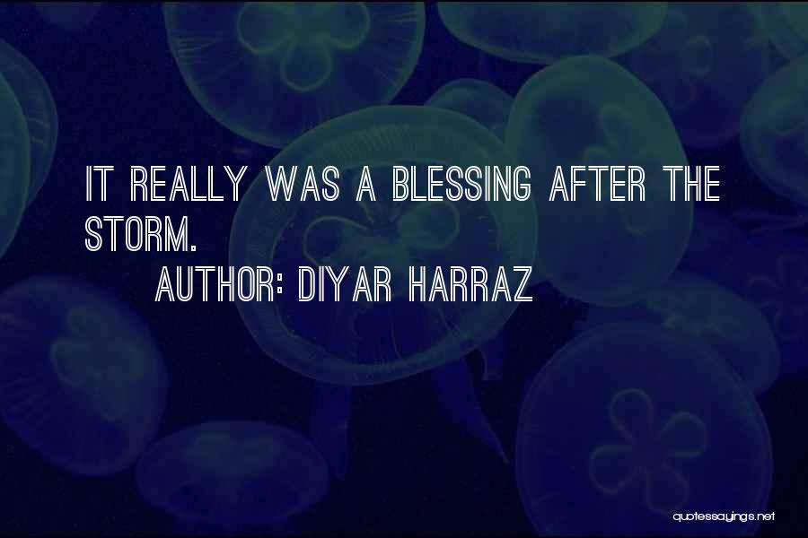 Diyar Harraz Quotes: It Really Was A Blessing After The Storm.