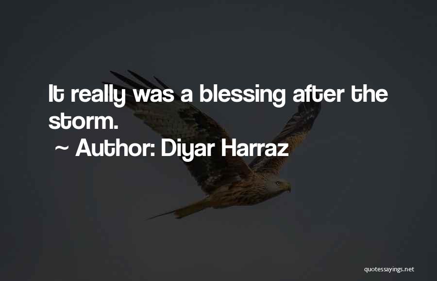 Diyar Harraz Quotes: It Really Was A Blessing After The Storm.