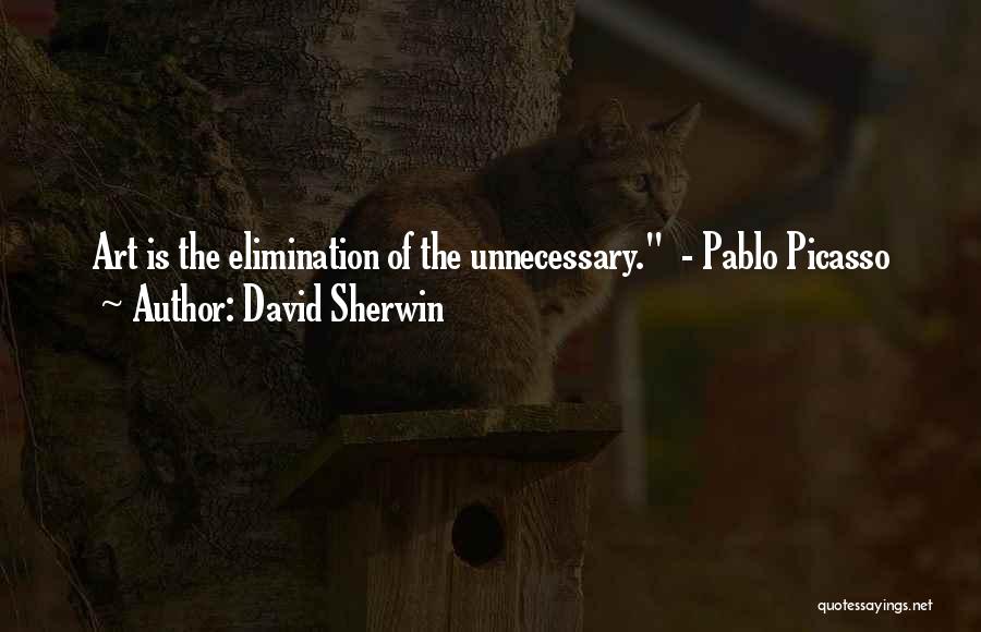 David Sherwin Quotes: Art Is The Elimination Of The Unnecessary. - Pablo Picasso