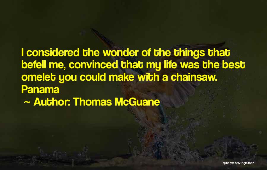 Thomas McGuane Quotes: I Considered The Wonder Of The Things That Befell Me, Convinced That My Life Was The Best Omelet You Could