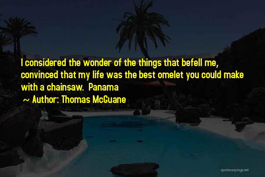 Thomas McGuane Quotes: I Considered The Wonder Of The Things That Befell Me, Convinced That My Life Was The Best Omelet You Could