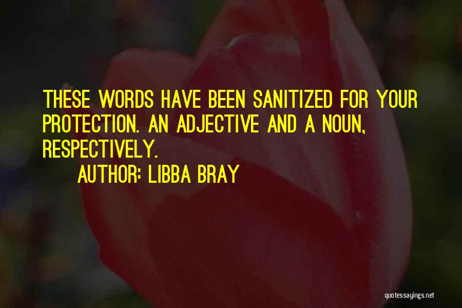 Libba Bray Quotes: These Words Have Been Sanitized For Your Protection. An Adjective And A Noun, Respectively.