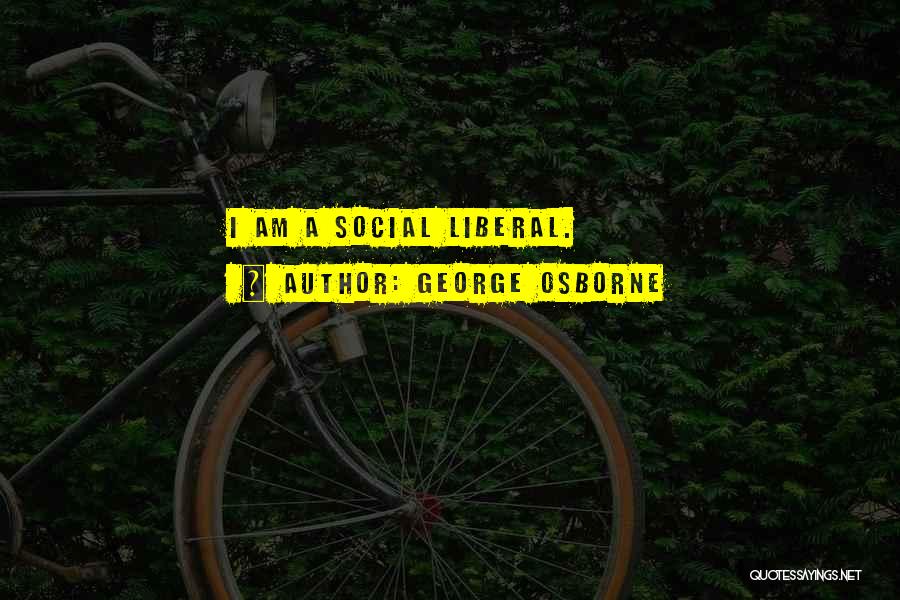 George Osborne Quotes: I Am A Social Liberal.
