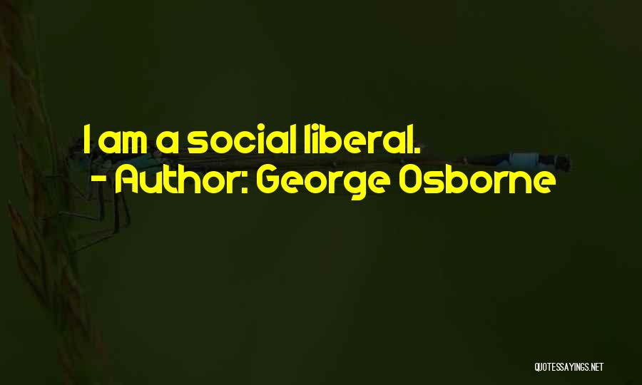 George Osborne Quotes: I Am A Social Liberal.