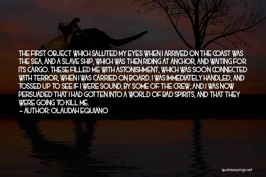 Olaudah Equiano Quotes: The First Object Which Saluted My Eyes When I Arrived On The Coast Was The Sea, And A Slave Ship,