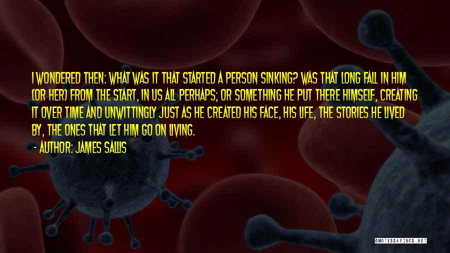 James Sallis Quotes: I Wondered Then: What Was It That Started A Person Sinking? Was That Long Fall In Him (or Her) From