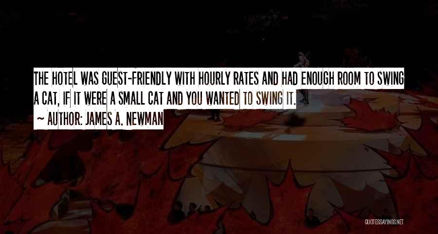 James A. Newman Quotes: The Hotel Was Guest-friendly With Hourly Rates And Had Enough Room To Swing A Cat, If It Were A Small