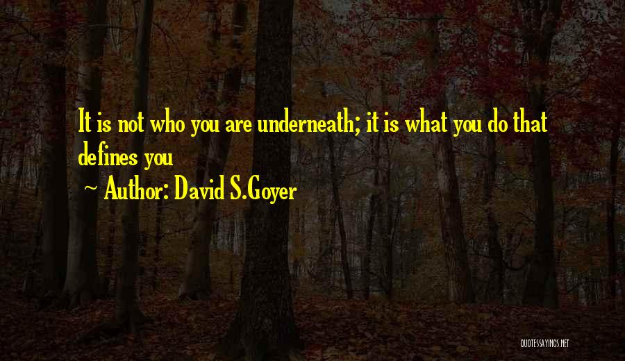 David S.Goyer Quotes: It Is Not Who You Are Underneath; It Is What You Do That Defines You