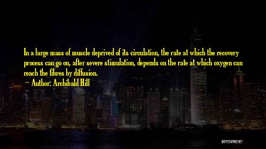 Archibald Hill Quotes: In A Large Mass Of Muscle Deprived Of Its Circulation, The Rate At Which The Recovery Process Can Go On,