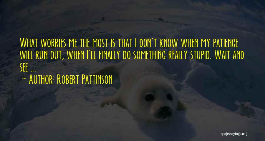 Robert Pattinson Quotes: What Worries Me The Most Is That I Don't Know When My Patience Will Run Out, When I'll Finally Do