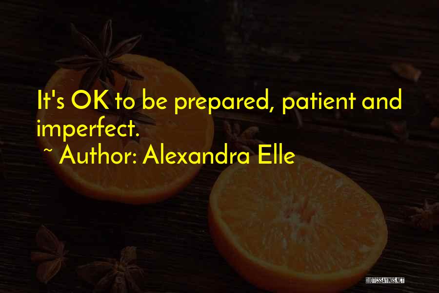 Alexandra Elle Quotes: It's Ok To Be Prepared, Patient And Imperfect.