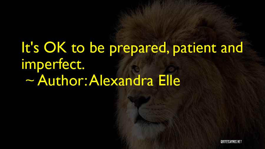 Alexandra Elle Quotes: It's Ok To Be Prepared, Patient And Imperfect.