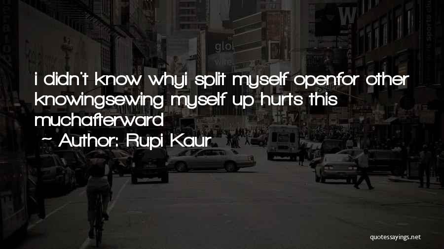 Rupi Kaur Quotes: I Didn't Know Whyi Split Myself Openfor Other Knowingsewing Myself Up Hurts This Muchafterward