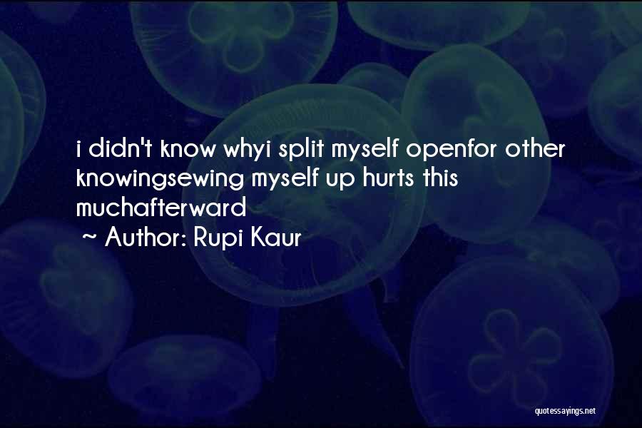 Rupi Kaur Quotes: I Didn't Know Whyi Split Myself Openfor Other Knowingsewing Myself Up Hurts This Muchafterward