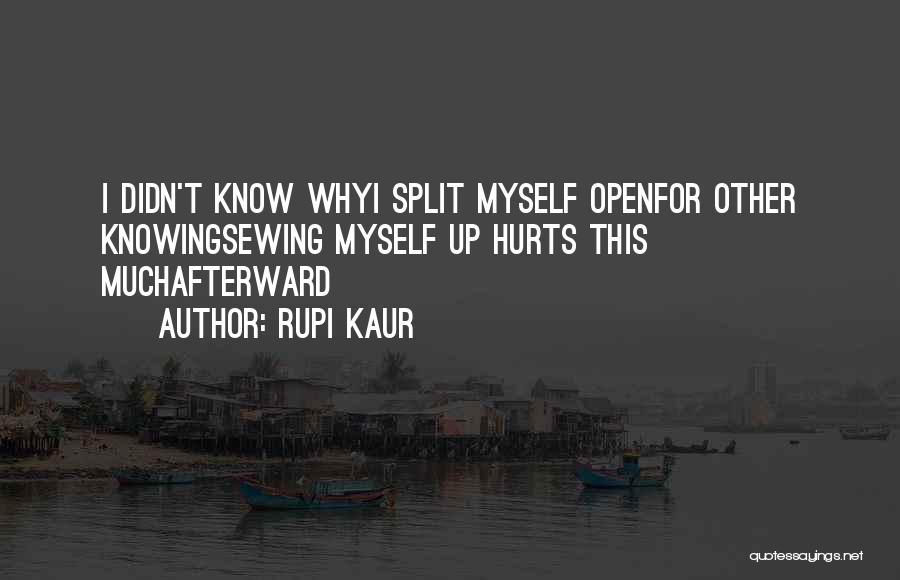 Rupi Kaur Quotes: I Didn't Know Whyi Split Myself Openfor Other Knowingsewing Myself Up Hurts This Muchafterward