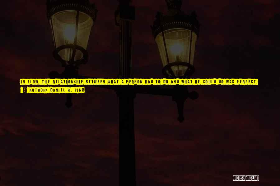 Daniel H. Pink Quotes: In Flow, The Relationship Between What A Person Had To Do And What He Could Do Was Perfect. The Challenge