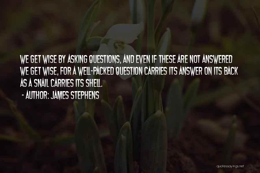 James Stephens Quotes: We Get Wise By Asking Questions, And Even If These Are Not Answered We Get Wise, For A Well-packed Question