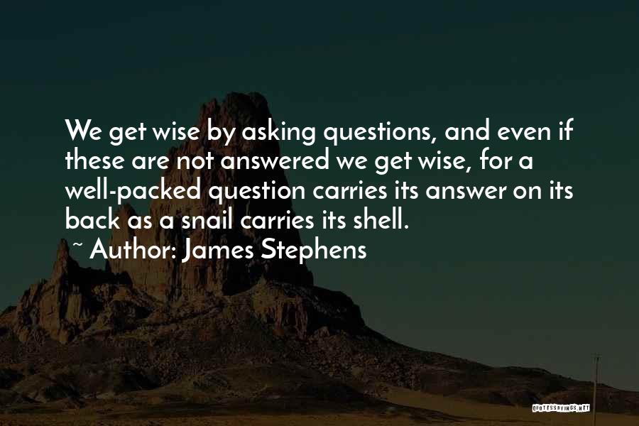 James Stephens Quotes: We Get Wise By Asking Questions, And Even If These Are Not Answered We Get Wise, For A Well-packed Question