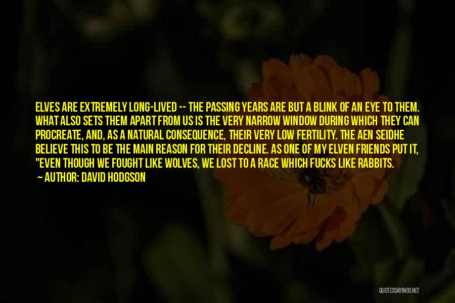 David Hodgson Quotes: Elves Are Extremely Long-lived -- The Passing Years Are But A Blink Of An Eye To Them. What Also Sets