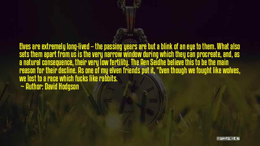 David Hodgson Quotes: Elves Are Extremely Long-lived -- The Passing Years Are But A Blink Of An Eye To Them. What Also Sets