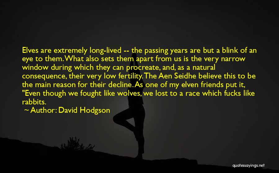 David Hodgson Quotes: Elves Are Extremely Long-lived -- The Passing Years Are But A Blink Of An Eye To Them. What Also Sets