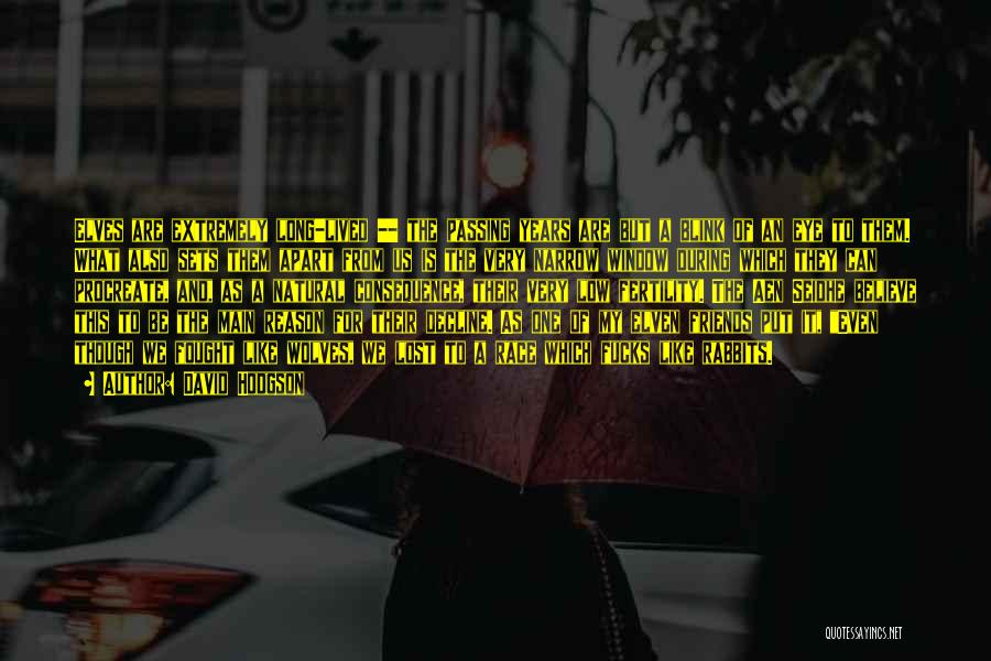 David Hodgson Quotes: Elves Are Extremely Long-lived -- The Passing Years Are But A Blink Of An Eye To Them. What Also Sets