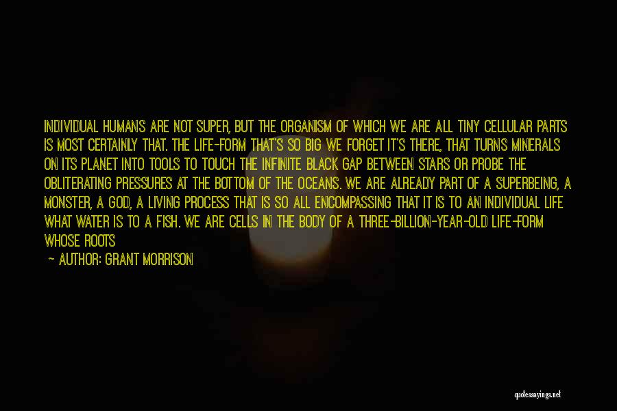 Grant Morrison Quotes: Individual Humans Are Not Super, But The Organism Of Which We Are All Tiny Cellular Parts Is Most Certainly That.