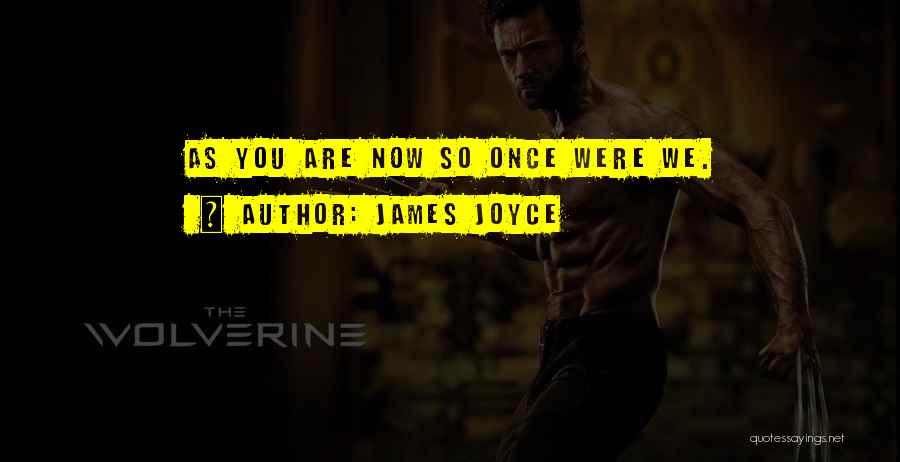 James Joyce Quotes: As You Are Now So Once Were We.