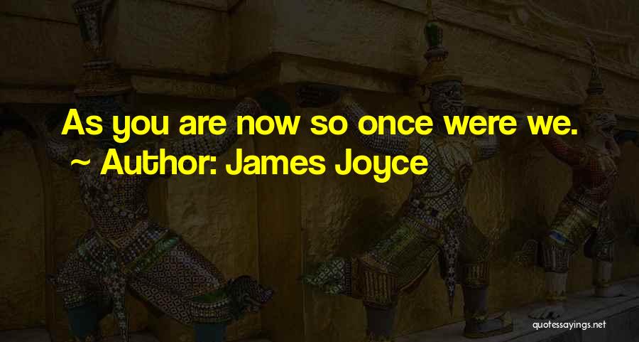 James Joyce Quotes: As You Are Now So Once Were We.