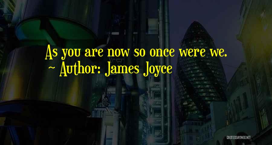 James Joyce Quotes: As You Are Now So Once Were We.
