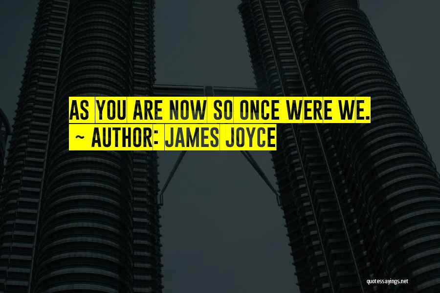 James Joyce Quotes: As You Are Now So Once Were We.