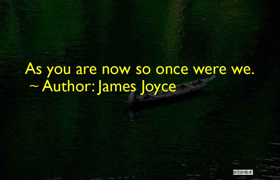 James Joyce Quotes: As You Are Now So Once Were We.